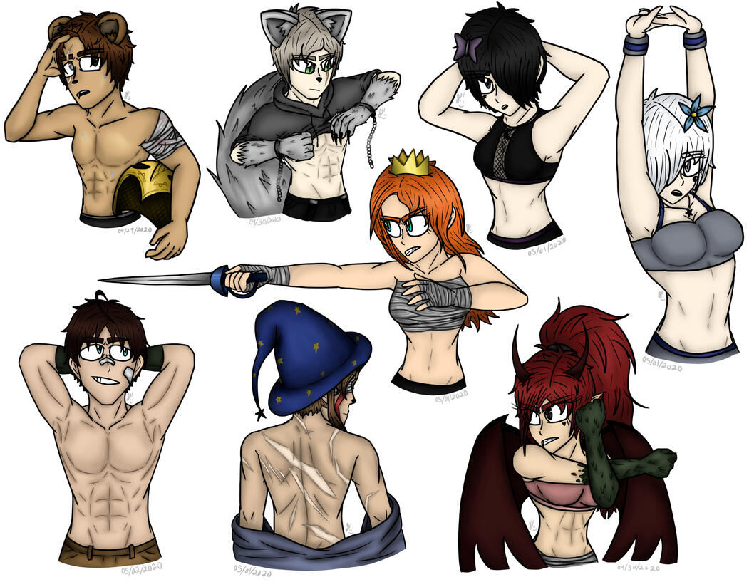 Original character muscle practice sheet