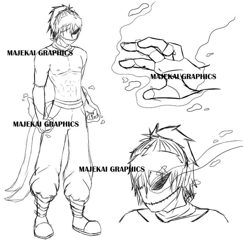 Original character concept sheet sketch