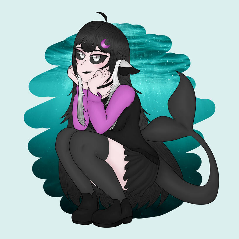 Art for DemoniccLilith on Twitch (Underwater BG image credit to Cristian Palmer on "Unsplash"