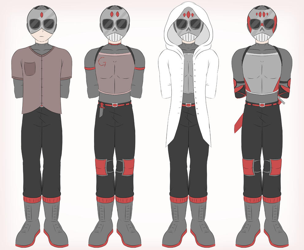 Original Character Concept Sheet with varying outfits